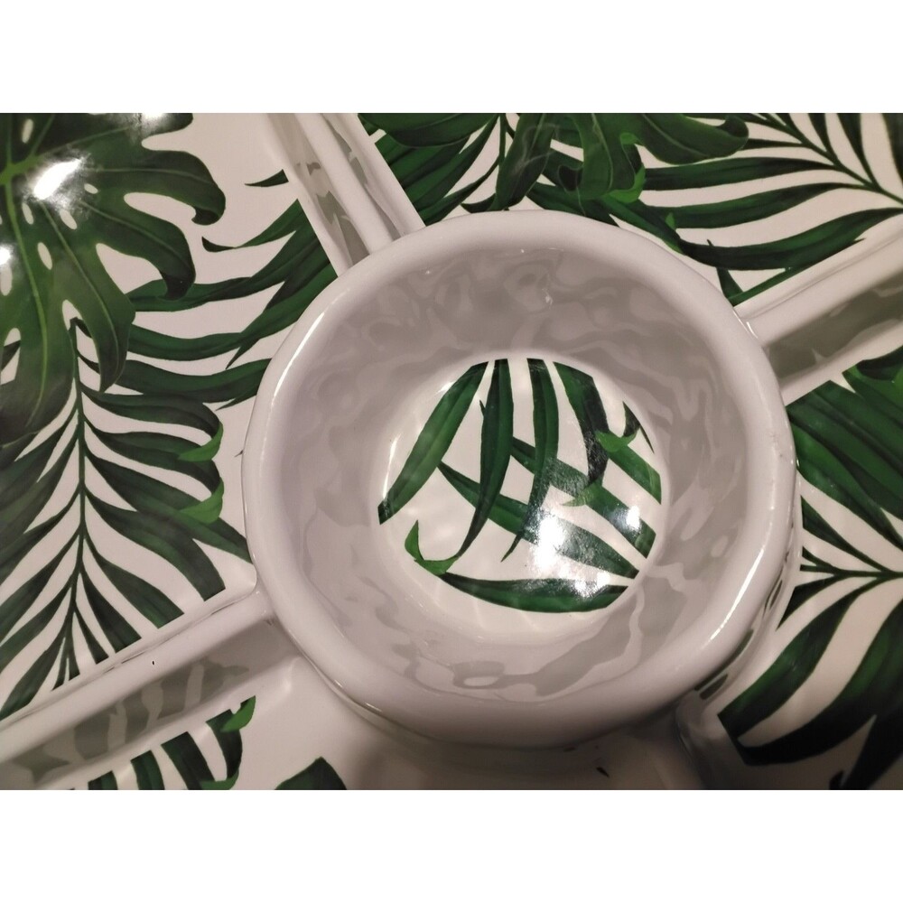Tommy Bahama Round Tropical Melamine 5 Slot Serving Platter Excellent - Picture 8 of 8